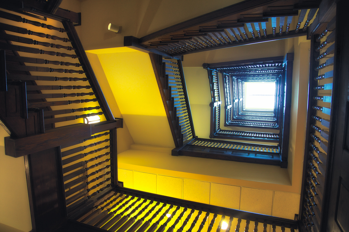 Stairway in Nashville's Haunted Union Station Hotel