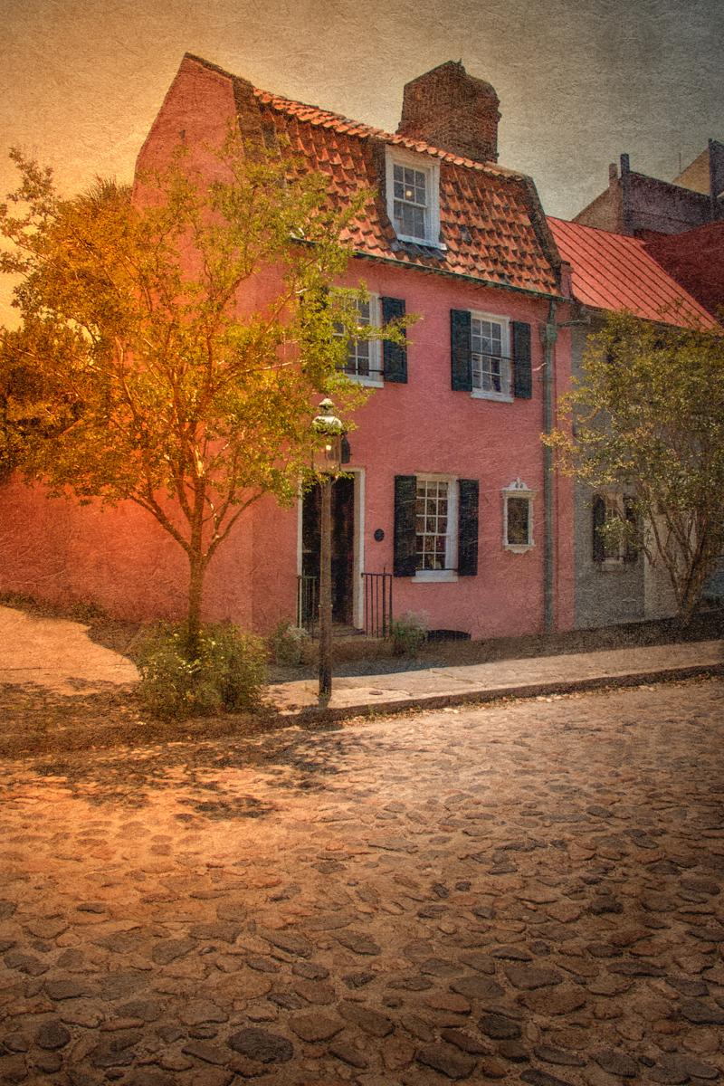 The Pink House, c. 1685, 17 Chalmers Street. Charleston, South Carolina