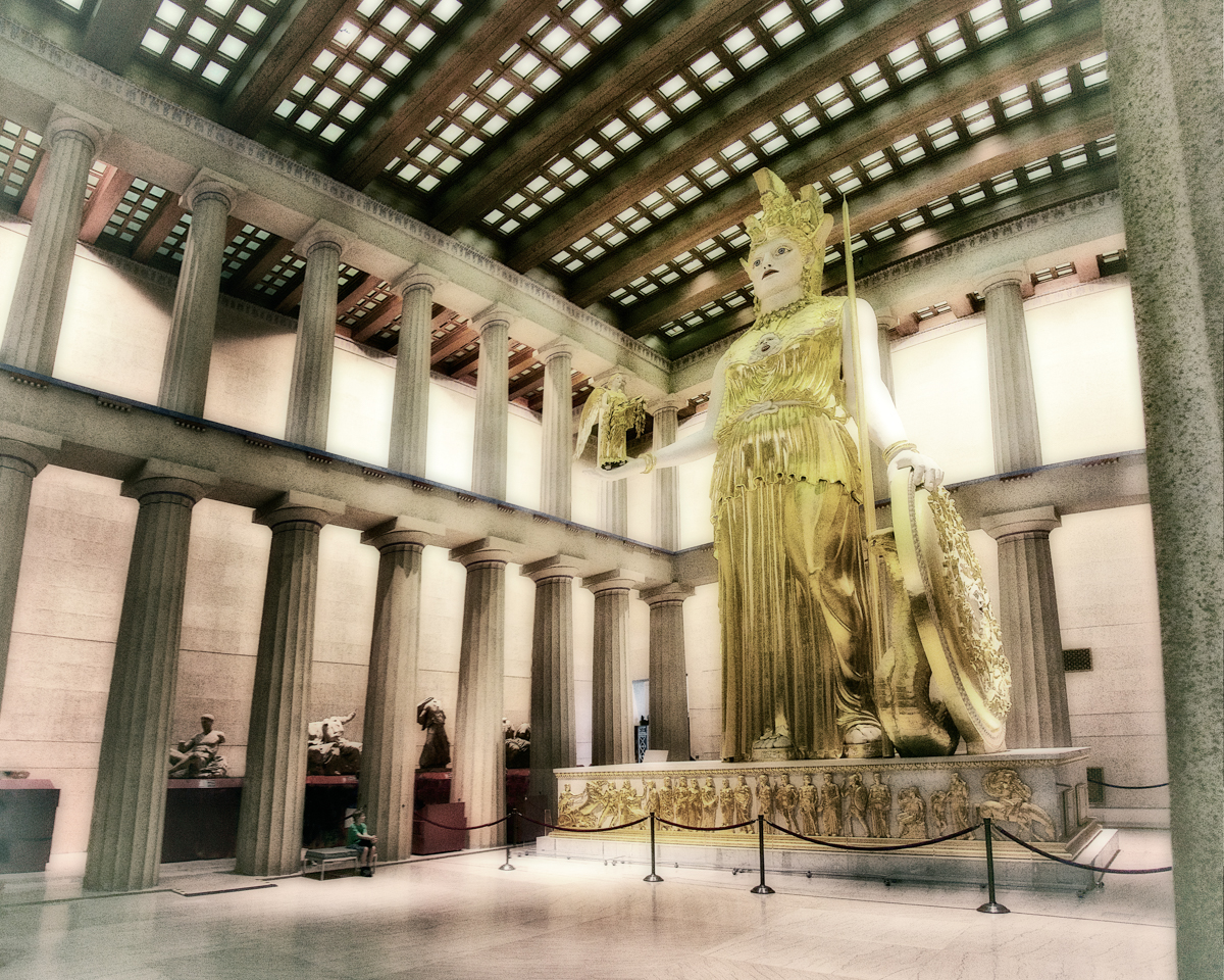 The statue of Athena Pallos in the Parthenon, Nashville, Tennessee