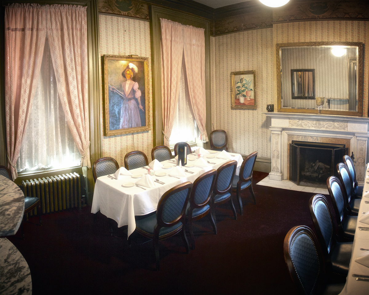 William Lemp's office, where he put a bullet into his heart. A portrait of his wife Lillian, known as the Lavender Lady hangs on the wall.