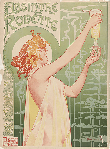 French absinthe poster from 1896 by Henri Privat-Livemont.