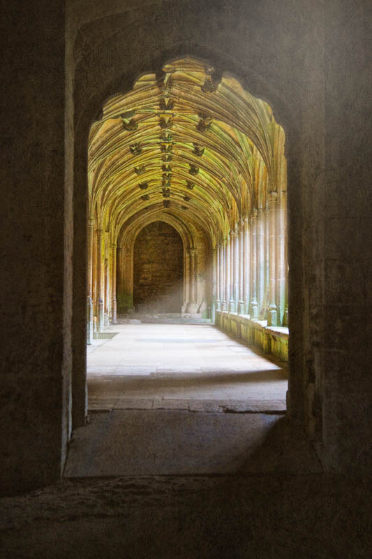 The cloisters at Lacock Abbey as a fine art print