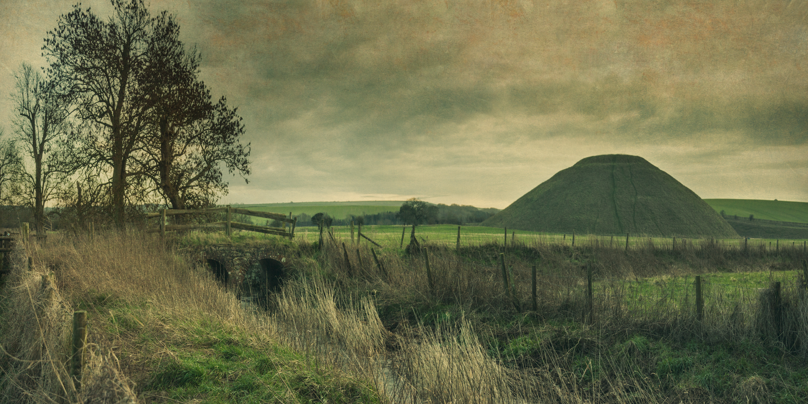 View of Silbury Hill and the River Kennet