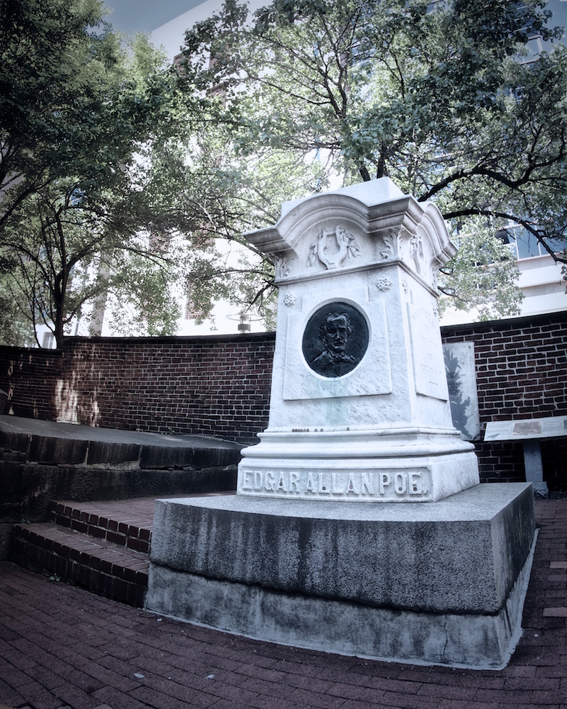 Poe's grave in Westminster Cemetery, Baltimore, Maryland