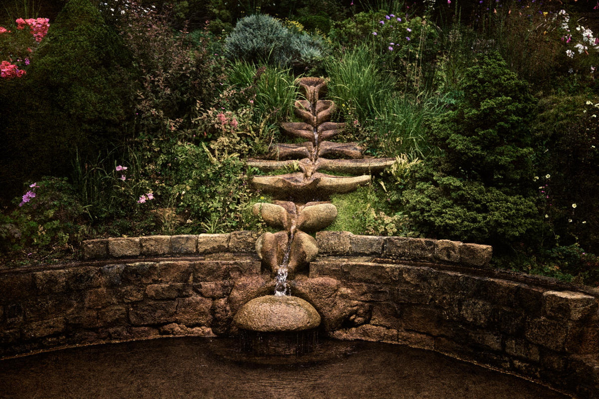 Flow Form and Vesica Pool carrying the water of the Red Spring