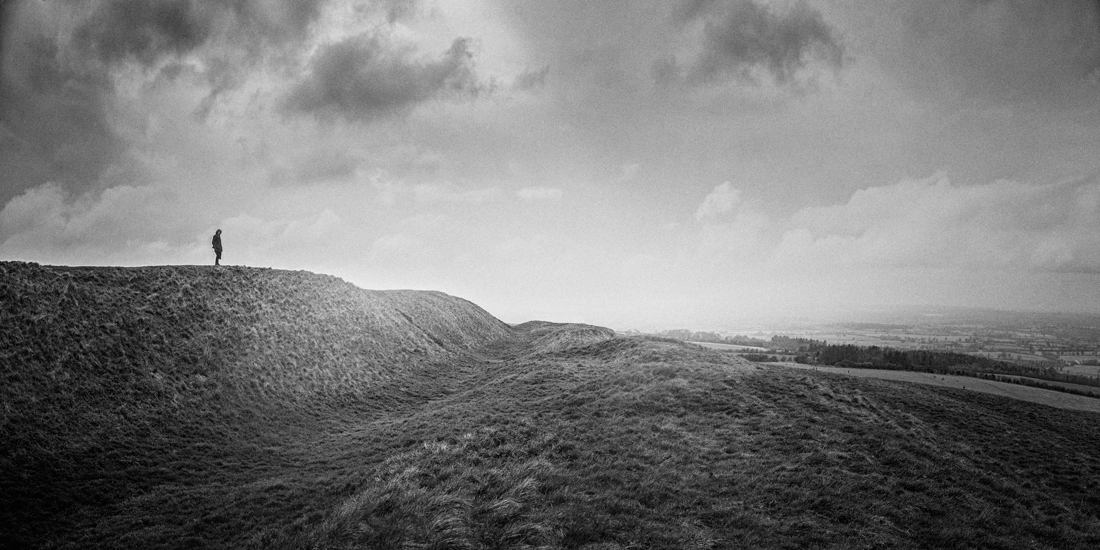 The ditch and wall of Uffington Castle