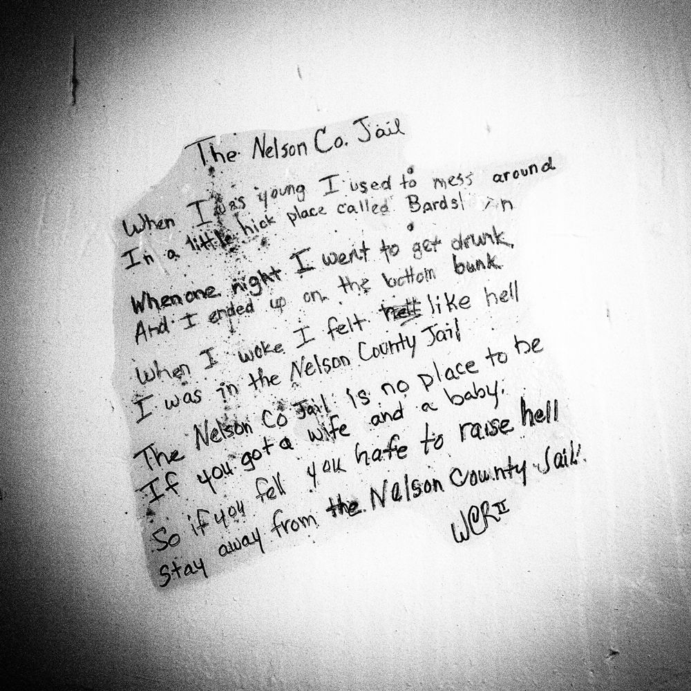 Inmate graffiti in the Jailer's Inn in Bardstown, Kentucky