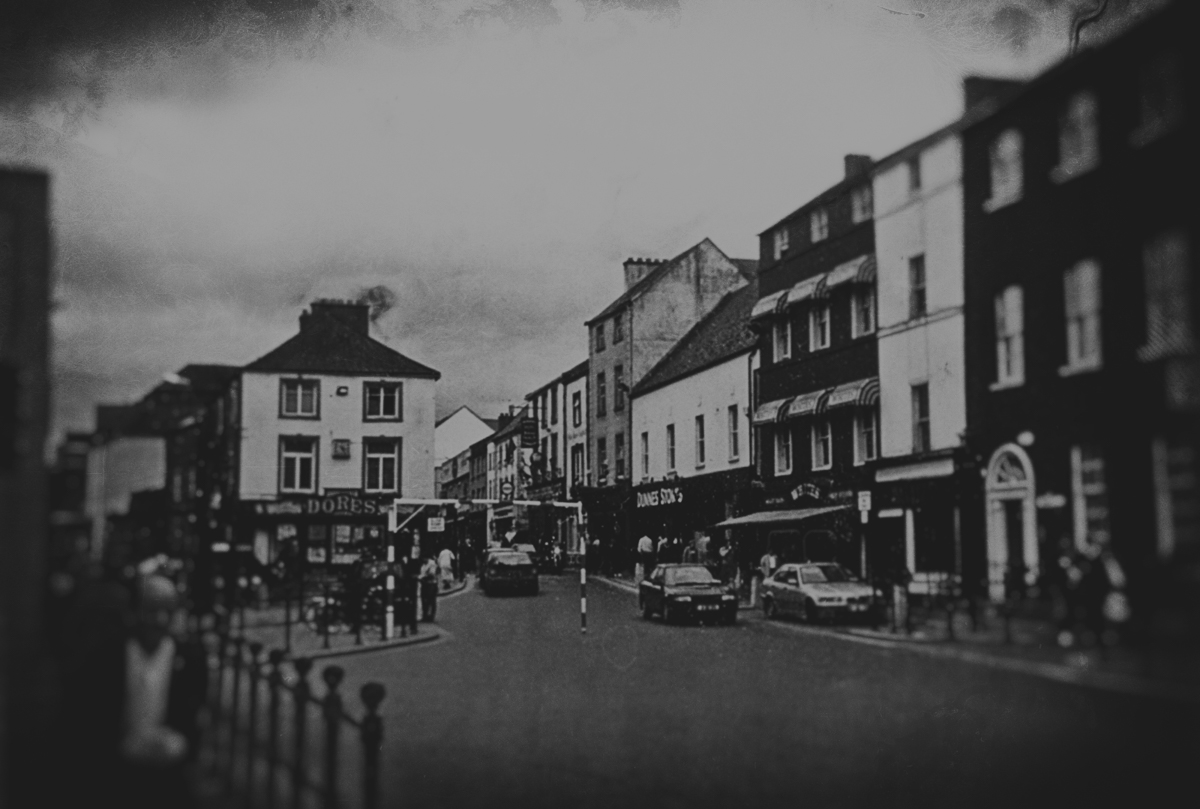High Street in Kilkenny. The ghost of Dame Alice Kyteler and her more unfortunate servant is believed to be seen roaming the city streets at night.