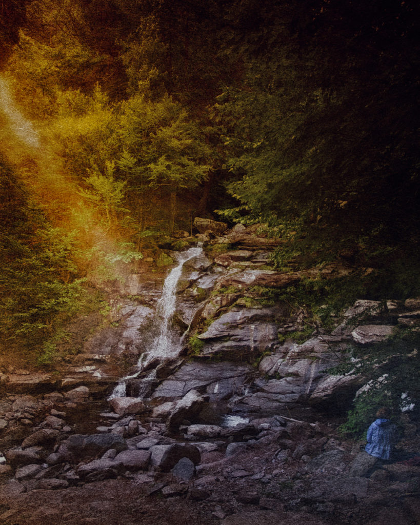 Plein air painter at Bastion Falls from Haunted Travels in the Hudson River Valley of Washington Irving