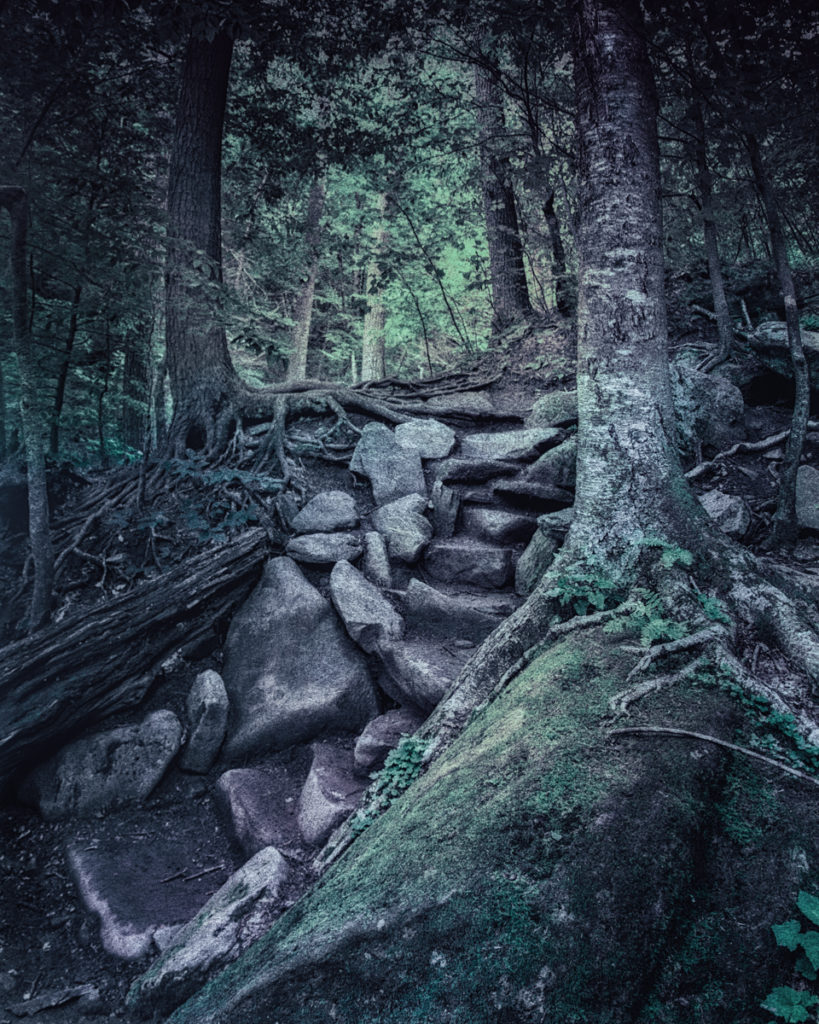 Trail to Kaaterskill Falls from Haunted Travels in the Hudson River Valley of Washington Irving, an exploration of the roots of American folk horror